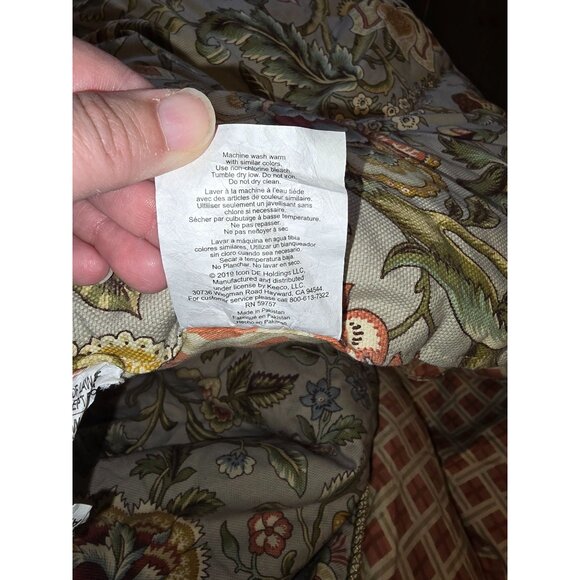 Waverly Floral & Geometric Reversible Comforter 100% Cotton Queen - Picture 4 of 6